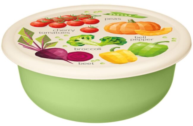 МИСКА IDI 1.2л  с/кр с декором салатовый